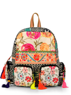 

The House of Tara Fabric Printed Cotton Durrie 27 L Backpack(Multicolor), Multicolor;orange