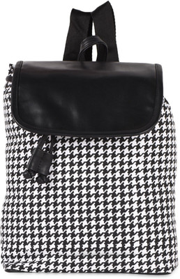 

Kleio Kleio Printed Canvas Backpack 1.08 L Backpack(Black, White)