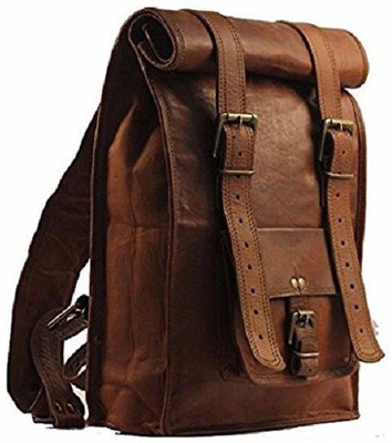 

Pranjals House real leather roll on 16 L Backpack(Brown)