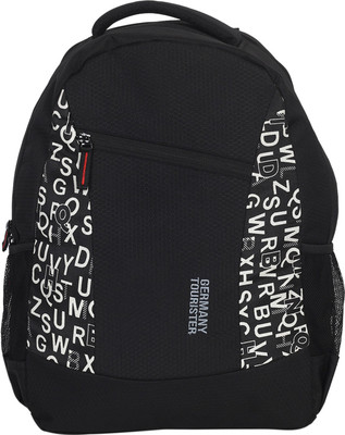 

Germany Tourister GTT01BPPTBLKALPWHT 26 L Backpack(Multicolor), Black with printed alphabet white