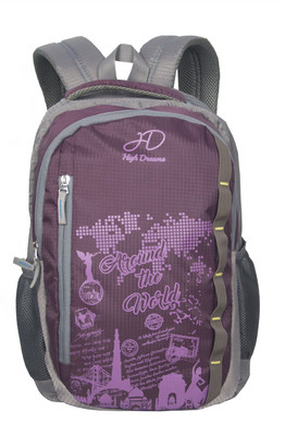 

High Dreams LBP011 25 L Laptop Backpack(Multicolor), Grey;magenta