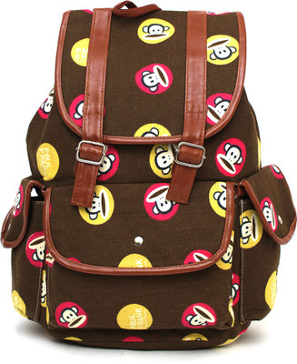 

Pochette Monkey Print Unisex 10 L Backpack(Brown)
