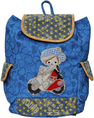 

Hawai Glitters and Hearts with Cute Doll 13.4 L Medium Backpack(Blue), Blue-01