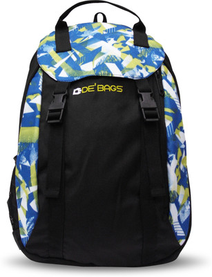 

De' Bags Flipper-Green 10 L Backpack(Green), Black and green graphic print