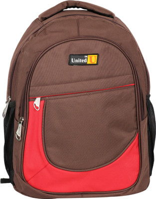 

United Bags Lincoln Rd Brwn 35 L Medium Backpack(Red, Brown), Brown;red