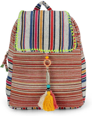 

The House of Tara Ethnic Handloom Fabric 10 L Backpack(Multicolor)