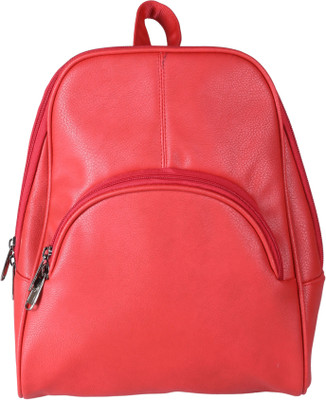 Bags R Us Leatherette Red 9 L Backpack(Red)