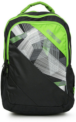 

American Tourister Code 03 20 L Backpack(Black), Black and green