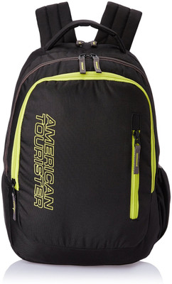 

American Tourister Aller Backpack(Blue), Black and lime