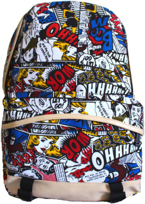 

Meraki Accessories Unisex Printed Retro 15 L Backpack(Multicolor), White