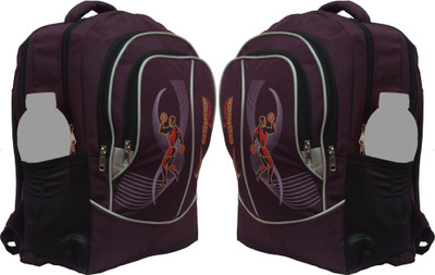 

Nl Bags Fitness Compo College 20 L Medium Backpack(Purple, Grey), Gray;wine
