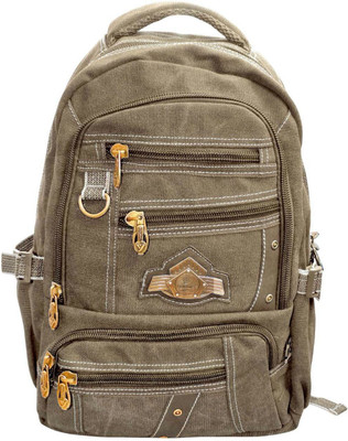 

Bagathon India Multi Pockets Canvas Backpack With Water & Dust Proof Rain Cover [CREAM] 25 L Backpack(Beige)