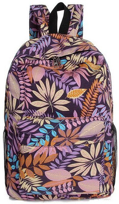 

Aeoss Leaf Flower Palm Tree Print School Travel College Boho Bag 20 L Backpack(Purple)