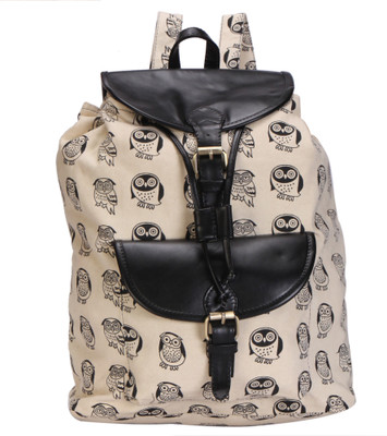 

Kleio Kleio Trendy Casual Canvas Backpack 3.5 L Backpack(Beige), Cream