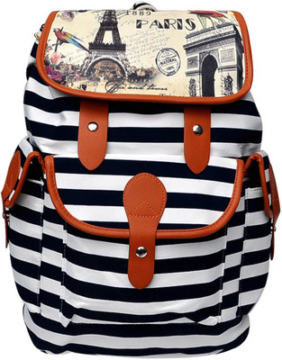 

Hawai Zebra Print 12 L Backpack(Black, White)