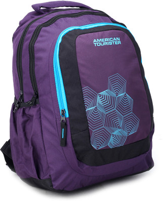 

American Tourister Code 10 Backpack(Multicolor), Purple and black
