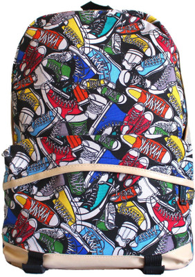 

Meraki Accessories Unisex Printed Shoe 14 L Backpack(Multicolor), Black