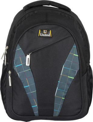 

United Bags Swish Blade GRN Checks 35 L Medium Laptop Backpack(Green, Black), Green and black