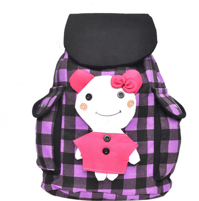 

Hawai Stylish School 13.5 L Medium Backpack(Purple, Black), Black;purple