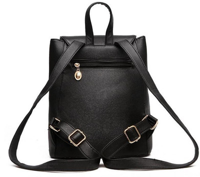 

Aeoss Leather PU Black Red Golden Handbag College School Travel Gym 25 L Backpack(Black)