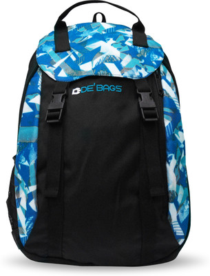 

De' Bags Flipper-Blue 10 L Backpack(Blue), Black and blue graphic print