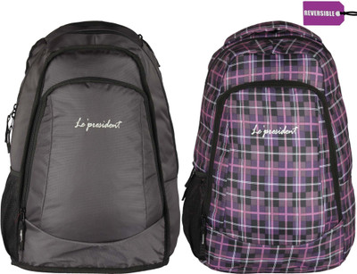 

President Reversible Black Multi 30 L Backpack(Multicolor)