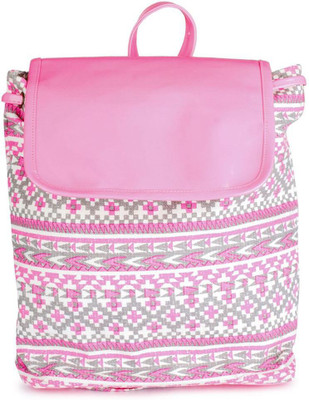 

Kleio Printed Canvas Backpack Backpack(Pink, 5 inch)