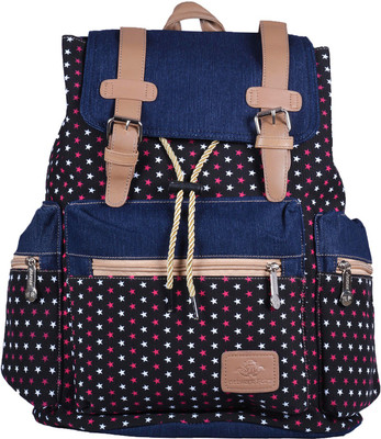 WEBHIN Webhin Women And Girl's Black Canvas Backpack, Casual Backpack WBBP54 Backpack(Black, 22 L)