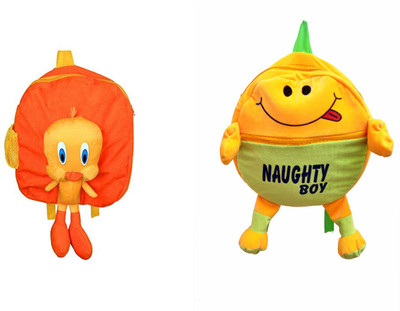 

JRP Mart Combo Backpack Yellow Bird Bag and Green Naughty Bag Backpack(Multicolor, 14 inch)