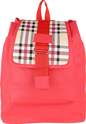 

Ritupal Collection Checkered Pink Waterproof Backpack(Pink, 14 inch)