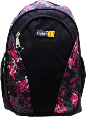 

United Bags Camouflage 35 L Medium Laptop Backpack(Pink, Black), Pink and black