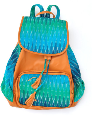 

Atikat Fashion Blue Tan Ikat Back Pack Backpack(Multicolor, 18 inch)