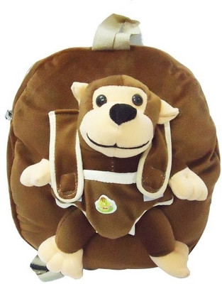 

Hello Toys Monkey Soft Bag Backpack(Brown, 3 L)