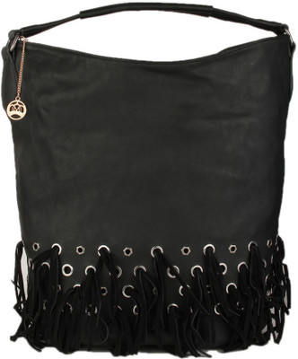 

Moedbuille Black Polyurethane (PU) Hobo Handbag School Bag(Black, 14 inch)