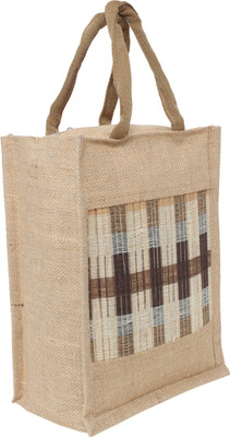 

Saffron Craft Jute Lunch Carry Bag Lunch Bag(Beige, 12 L)