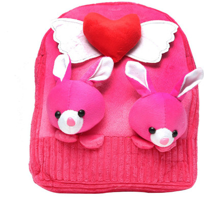 

Hawai Loveable Teddy School Bag(Pink, 5 L)