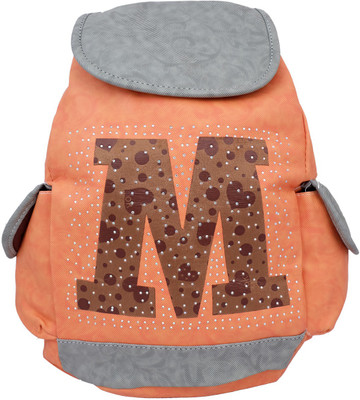 

Super Drool Orange Studs and "M" School Bag(Orange, 5 L)