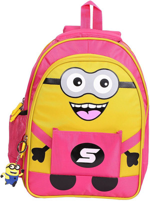 

Sanjog Minions Premium Children's Backpack Waterproof School Bag(Pink, 15 L)