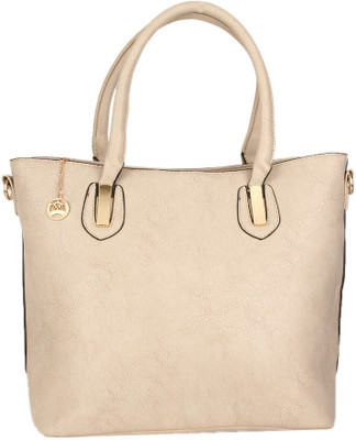 

Moedbuille Beige Polyurethane (PU) Tote Handbag School Bag(Beige, 12 inch)