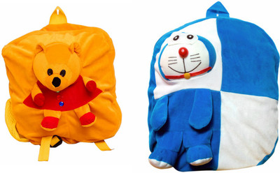 

JRP Mart Combo Backpack Yellow Bear Bag and White & Blue Bag Backpack(Multicolor, 14 inch)