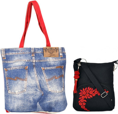 

Pick Pocket Combo of wonderful Denim with Black Small Sling Bag School Bag(Black, 5 inch)