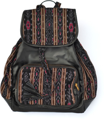 

Atikat Fashion Black Ikat Back Pack Backpack(Black, 18 inch)