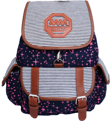 

Super Drool Pink Glitter Stars Backpack(Multicolor, 7 L)