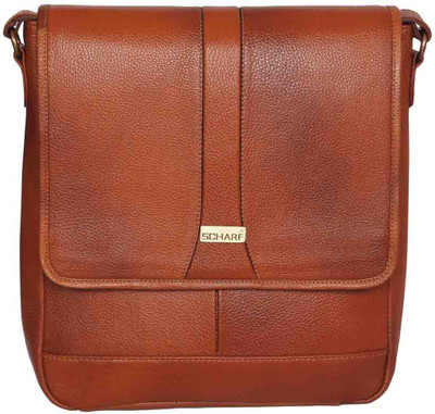 

Scharf Sam Justus-Flappy Go Lucky Genuine Leather Sling Bag Messenger Bag(Tan, 10 inch)