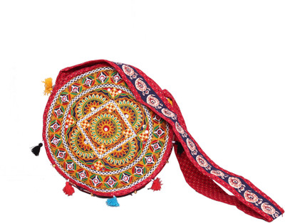 

ZAISHA Beautiful handmade, handicraft embroided Shoulder Bag(Multicolor, Red, 12 inch)