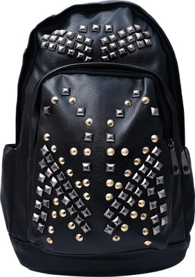 

Super Drool Black Studded Catwalk Backpack(Black, 7 L)