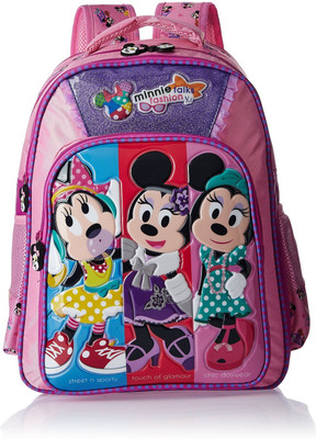 

Minnie by Trio School Bag Waterproof School Bag(Pink, 16 inch)