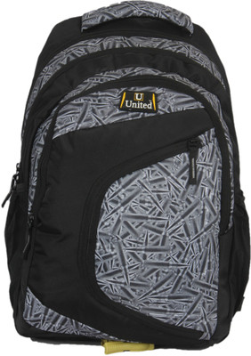 

United Bags Pencil Punch 32 L Medium Backpack(Grey, Black), Multicolor
