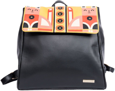 

Chumbak Geometric Cat Backpack - Black Backpack(Black, 500 L)