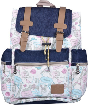 

WEBHIN by Webhin Women And Girl's White Canvas Backpack, Casual Backpack WBBP91 Backpack(White, 22 L)